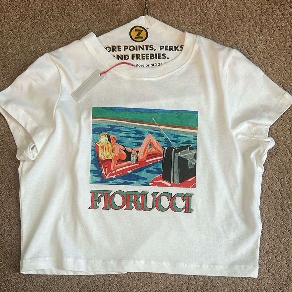 Fiorucci White Tee with Vibrant Graphic